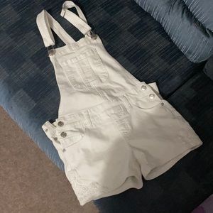 Justice white overalls size 12
